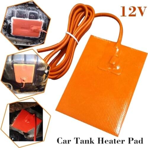 12V Car Engine Oil Pan Sump Tank Heater Pad 13*23CM Silicone Electric Oil Heating Pad NO Plug with 120c Overheat Protection