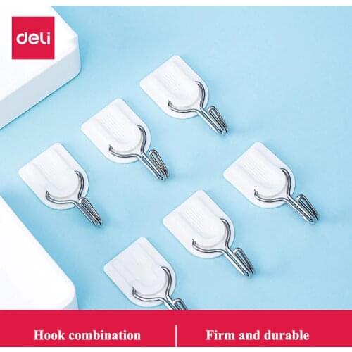 2Cards/LOT Deli strong adhesive hook wall hanging no mark hole free kitchen bathroom hook on the wall wholesale