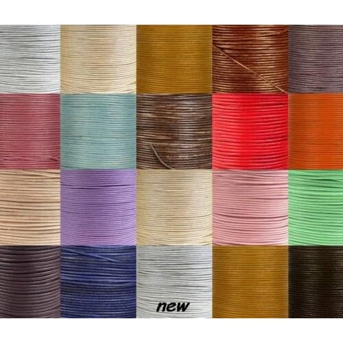 2mm hdt34y factory opjsy Black brown COFFEE COW real Round Genuine Leather cords Necklace Bracele Cord string Rope