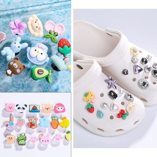20/50pcs Shoe Charms Decoration Buckle Croc Charms ice cream fruit acrylic for JIBZ DIY combiation pin for croc wholesale