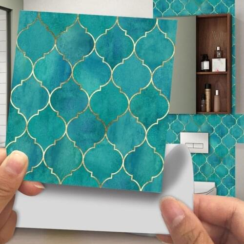 20pcs Kitchen Wall Tile Stickers Subway Bathroom Self Adhesive Waterproof PVC Wall Sticker Home Improvement Vinyl Peel Stick
