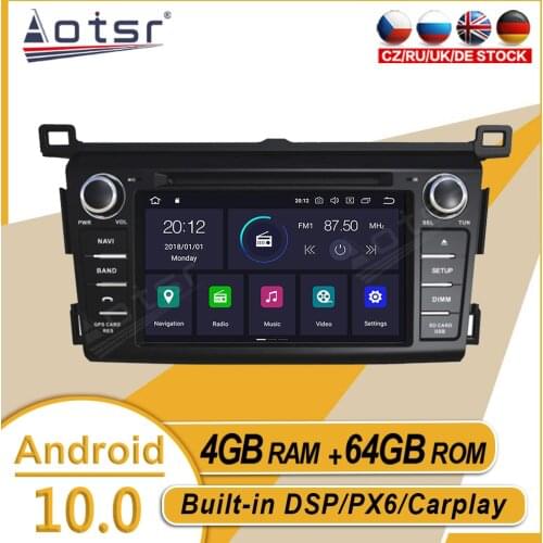 4+64GB For Toyota RAV4 2013 2014 2015 2016 Car Stereo Multimedia Player Android GPS Navi Auto Audio Radio Carplay PX6 Head Unit