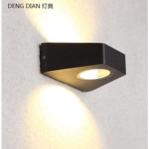 7W LED UP DOWN Light outdoor wall light waterproof aluminum wall lamps Balcony porch lights for Hallway Aisle corridor Black