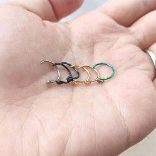 Alisouy 1 piece Fashion Fake Septum Medical Titanium Nose Ring Piercing Body Clip Hoop For Women Girls Septum Clip Jewelry Studs