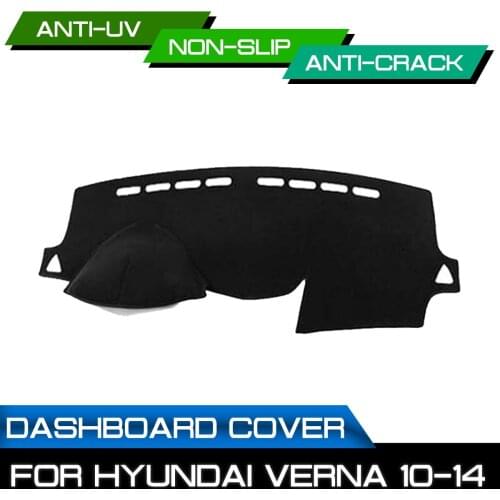 Car Dashboard Mat for Hyundai Verna 2010 2011 2012 2013 2014 Anti-dirty Non-slip Dash Cover Mat UV Protection Shade
