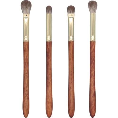 C99 Professional Handmade Makeup Brush Set 4pcs Soft Snow Fox Hair Eye Shadow Blending Brush Sandalwood Make Up Brushes Kit