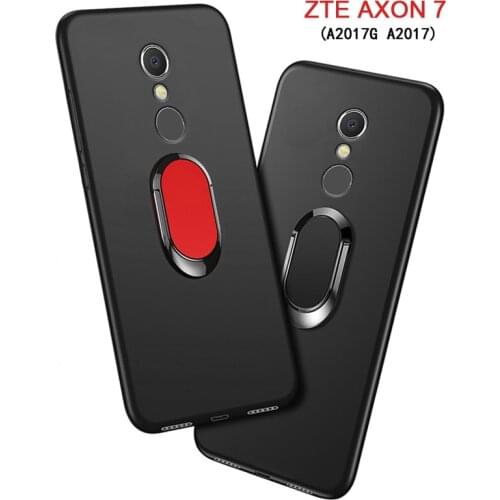 ZTE Axon 7 A2017G A2017U A2017 Case luxury 5.5" Soft Black Silicone Magnetic Car Holder Ring Cover for ZTE AXON 7 Phone Cases