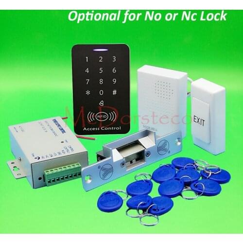 DIY Full 125khz Rfid Access Control System Kit + NO or NC Electric Strike Lock + Power Supply 125khz Keypad Door Lock System