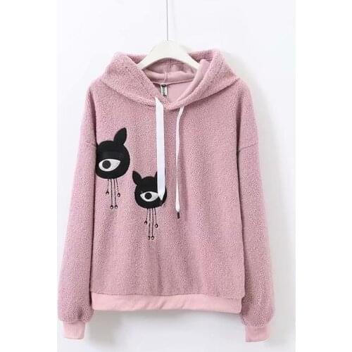 Plus size Fleece pink women loose hoodies 2021 new spring winter casual laides soft Sweatshirts female pullovers tops Silver