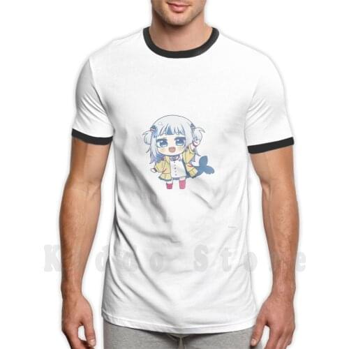 Gawr Gura Chibi Waving Hololive T Shirt Cotton Men Diy Print Cool Tee Gawr Gura Gawr Gura Gawrgura Gawrt Hololive Holomyth