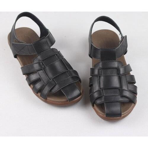 IMTER Men Women Sandals Unisex Barefoot Shoes 100% Genuine Leather Mens Sandals 2021 Summer Shoes Casual Flat Sandals
