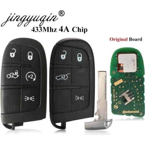 Jingyuqin Smart Remote Key Fob 433MHz 4A Chip 3/4 Button for Fiat 500 500L 500X 2016+ SIP22 Blade Original KeylessGo Fob Control