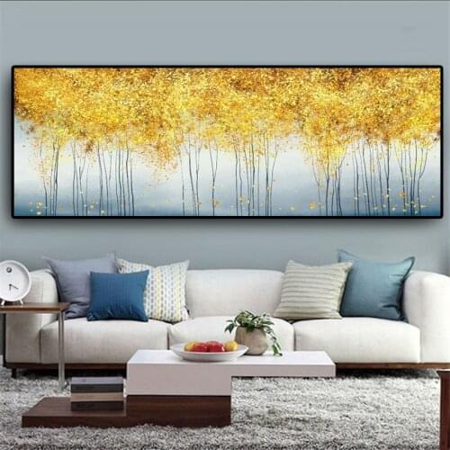 Modern Abstract Luxury Golden Tree Landscape Art Posters and Prints Canvas Paintings Wall Art for Living Room Home Decor