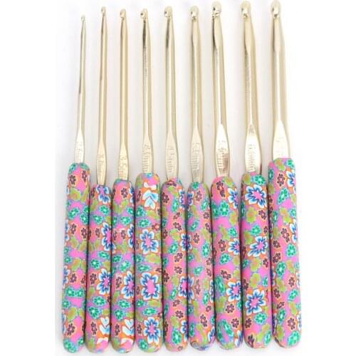 8/9Pcs Aluminum Ceramic Crochet Hooks Knitting Needle Kit DIY Knitting Weaving Needle Household Knitting Tool