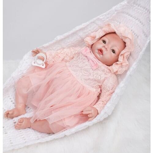 22 inch reborn baby doll toys 55 cm silicone reborn baby dolls Lifelike lovely toy doll fashion Realistic Vinyl girl gifts