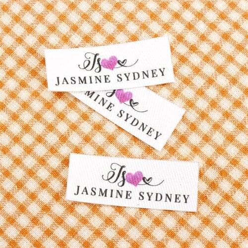 112 Custom Iron Labels, Logo or Text, Organic Cotton Fabric Name Label，Customized with Your Name，Watercolor Labels (TB0119)