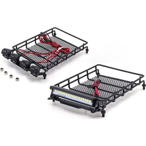 Anti-collision Metal Roof Luggage Rack with Light for MN D90 1/12 RC Climbing Car Upgrade Kits