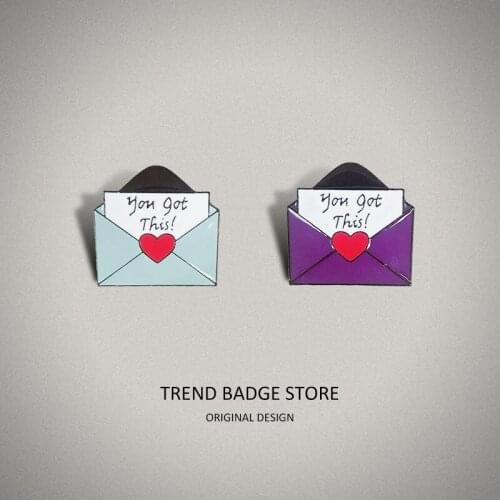 Youth Fashion Trend Badge Open Envelope Love Letter Creative Go With Pin Give a Friend a Gift Rooches For Womens Clothing