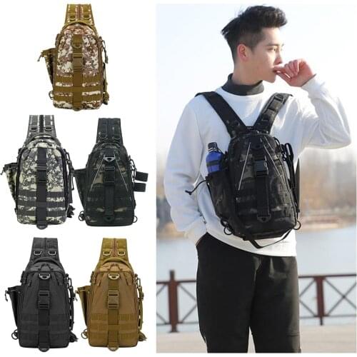 Mens Sling Bag Chest Shoulder Backpack Crossbody Bag with 3 Compartment for Travel, Hiking ,Cycling Fishing Gear Storage Bag