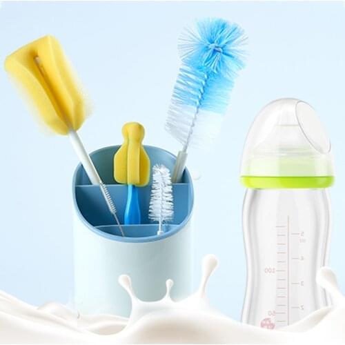 5Pcs Baby Nipple Bottle Brush Set Flexible Rotating Sponge Head Cleaning Kit TS2 sports bottles baby bottles tumbler insulated