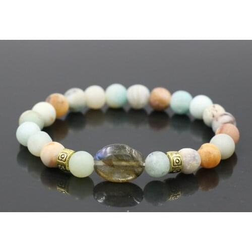 New Design Men Bracelet Moonstone Charm Chakra Amazonite Beads Bracelets & Bangles For Women Couples Mujer Pulseira Jewelry