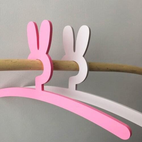 1 Pcs Children Hanger Cartoon Rabbit Shape Softcover Kids Coat Clothes Drying Hanger Baby Room Decor Set