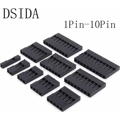 50PCS Dupont Plastic Shell 1Pin 2Pin 3Pin 4Pin 5Pin 6Pin 7Pin 8pin 9pin 10pin 2.54mm Dupont Connector 1P/2P/3P/4P/5P/6P/7P/8P/9P