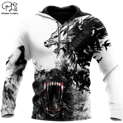 PLstar Cosmos Animal Hunting Wolf Tattoo Hunter Camo Autumn Tracksuit 3D Printed Men For Women Streetwear Hoodies Pullover