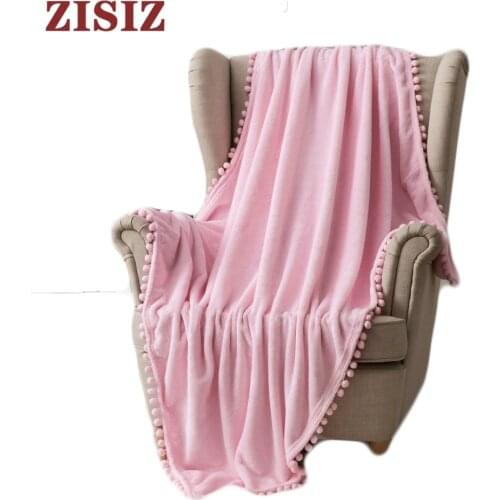 Coral Fleece Portable Throw Flannel Blanket For Bed Solid Color Warm Blankets Soft Quality Plead For Sofa Home Chair