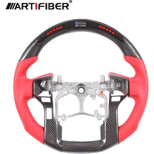 Red leather Carbon Fiber LED Steering Wheel for TOYOTA Prado,4 Runner,Tundra，Tacoma