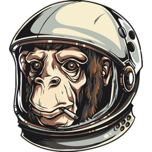 S40582# Self-adhesive Decal Space MonkeyCar Sticker Waterproof Auto Decors on Bumper Rear Window