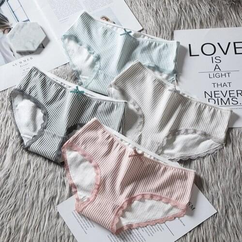 Mid-Waist Lace Breathable Large Size Cotton Ladies Seamless Underwear For Women Comfortable Cute Briefs Wholesale