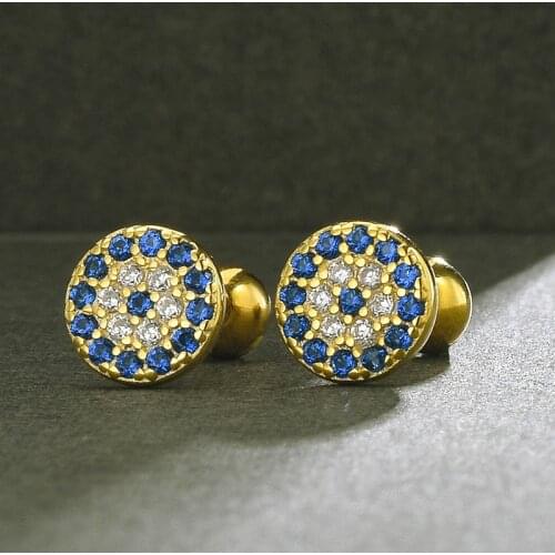 Stainless Steel Blue Zircon Cartilage Earrings Turkey Eye Conch Helix Piercing Earrings For Women Party Jewelry Gift 2021