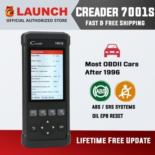 Launch Creader 7001S OBD2 Scanner Car Diagnostic Tool ABS SRS Scanner Automotivo Diagnostics Scan Airbag Autoscanner EPB CR7001S