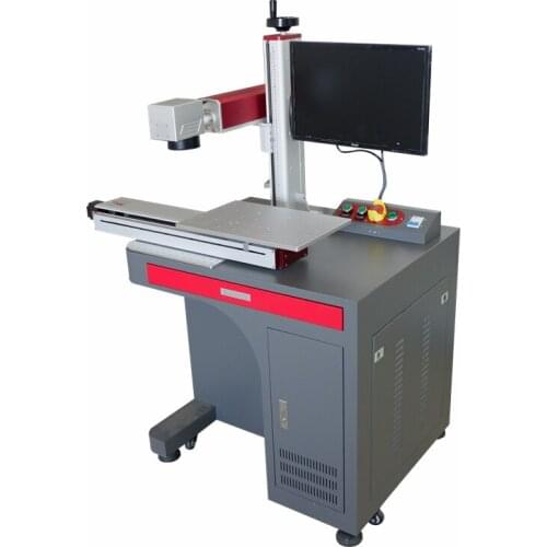 Sliding Work Table Metal Fiber Laser Marking Engraving Machine 20W 30W 50W serial NO