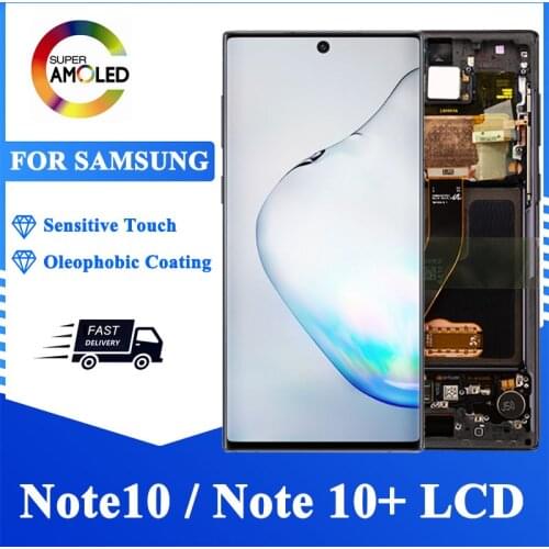 Super AMOLED for SAMSUNG Galaxy Note 10 N970F N970 N9700 LCD Display For Note 10 Plus Note10+ N975 N9750 Touch Screen Digitizer