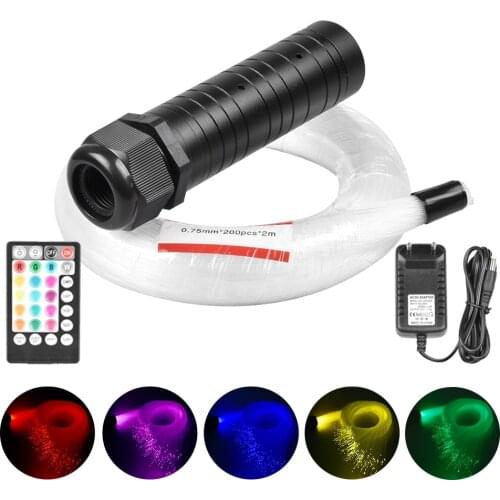 6W Bluetooth App Control RGBW LED Fiber Optic ceiling lights kit-0.75mm*200pcs*2m cable