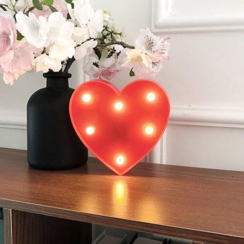 Led Night Light Heart Shaped Nightlight Decoration Lamp for Birthday Party Valentines Day Drop shipping