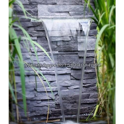 With LED Pool Fountain With 7 Color Changing, Stainless Steel Waterfall Spillway For Sheer Descent Garden Ourdoor