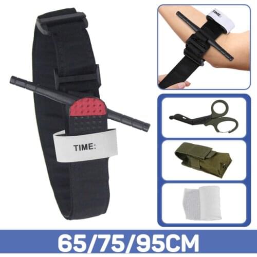 Survival Tactical Tourniquet Outdoor Medical Tourniquet Pouch Emergency Bandage Quick Slow Release Buckle Military First Aid Kit