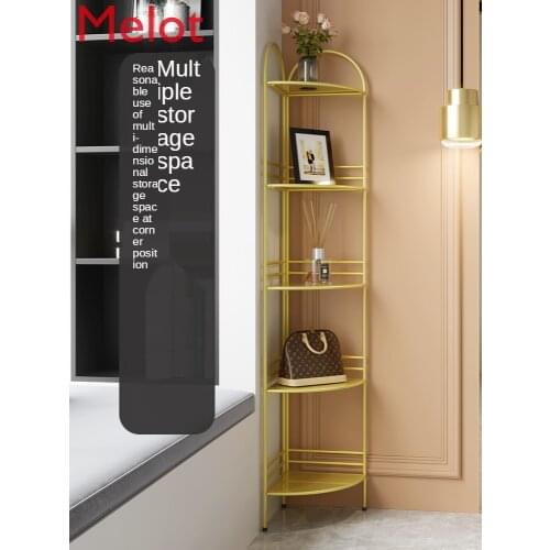 Bedroom Corner Shelf Living Room and Kitchen Bathroom Floor Tripod Iron Rack Multi-Layer Iron Storage Rack