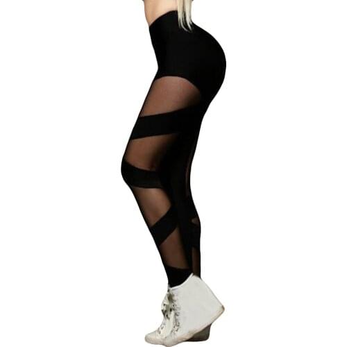 Women Mesh Fitness Pants Casual Leggings Pantalones High Waist Legins Push Up Punk Leggings Sexy Workout Sportleggings Leggins