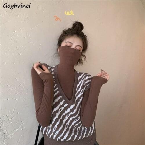Sweater Vests Women Zebra Striped Harajuku Knitted Cool All-match V-neck Loose Stylish Casual Streetwear New Hot Sale Female Ins