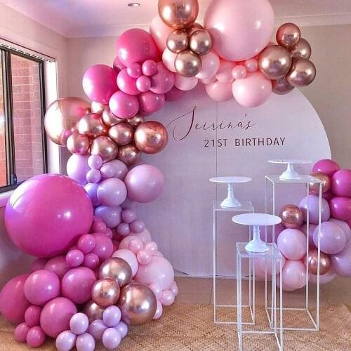 126pcs/lot Rose Red Balloons Garland Arch Kit Pink rose Gold Balloons Wedding balloons Birthday Party Decoration Baby Shower