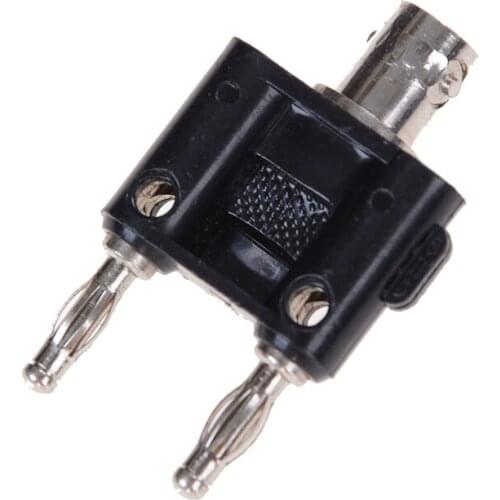 1x Adapter BNC Female Jack To Two Dual 4mm Banana Binding Male Plug Connector Adapter Connector