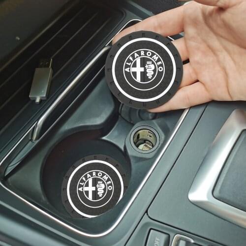 2pcs Car Interior Coaster Water Cup Slot Non-Slip Mat Pad Silicone Holder for Toyota- Highlander Alphard Aygo Vellfire 86 YARiS