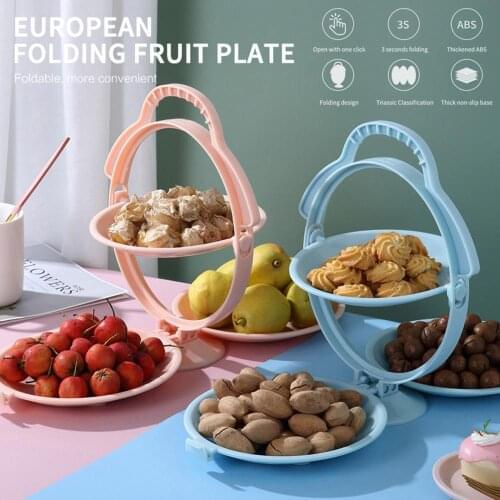 3-Layers Dessert Display Stand Folding Fruit Plate Food Shelf Candy tray Living Room Fruit Snack Bowl Home Kitchen Storage Box