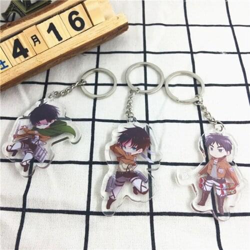 3 pcs/lot Anime Attack on titan Acrylic Keychain Toy Bag Pendant keyring Gifts