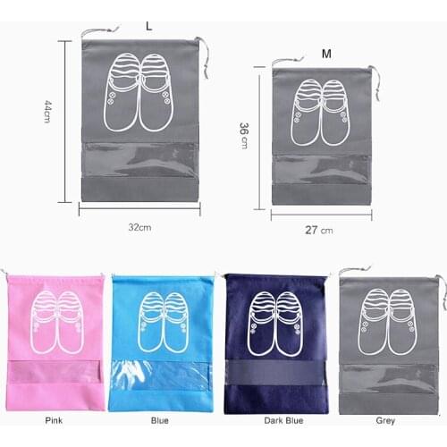 5PCS Non-woven Shoes Storage Bag Travel Drawstring Organizer Closet Hanging Bag Waterproof Pocket Clothing Classified Storage 60