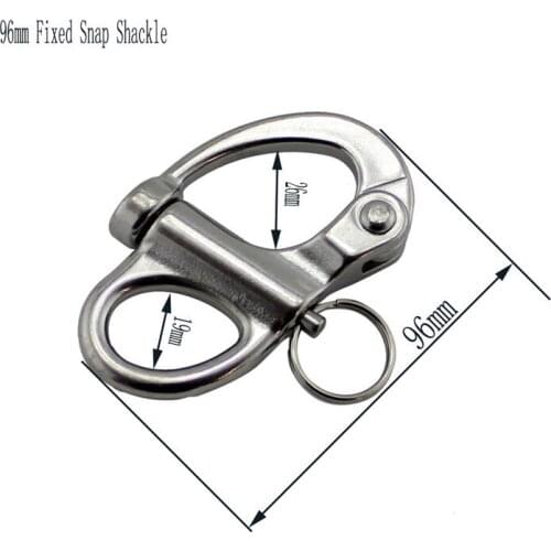 96mm Stainless Steel Fixed Snap Anchor Shackle Rigging Silver Fixed Eye Bail with Eye Ring for Sailboat